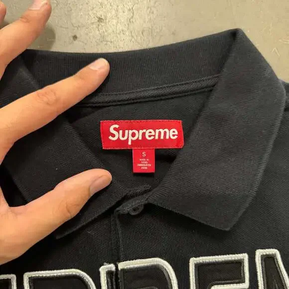 Supreme Twill Applique Polo Black